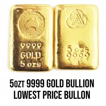 5oz 9999 Purity Low Cost Gold Bullion Bar