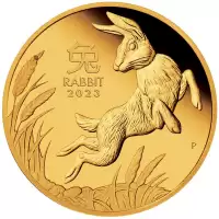  1/4oz Gold 2023 Perth Mint Lunar Rabbit 9999 Bullion Coin