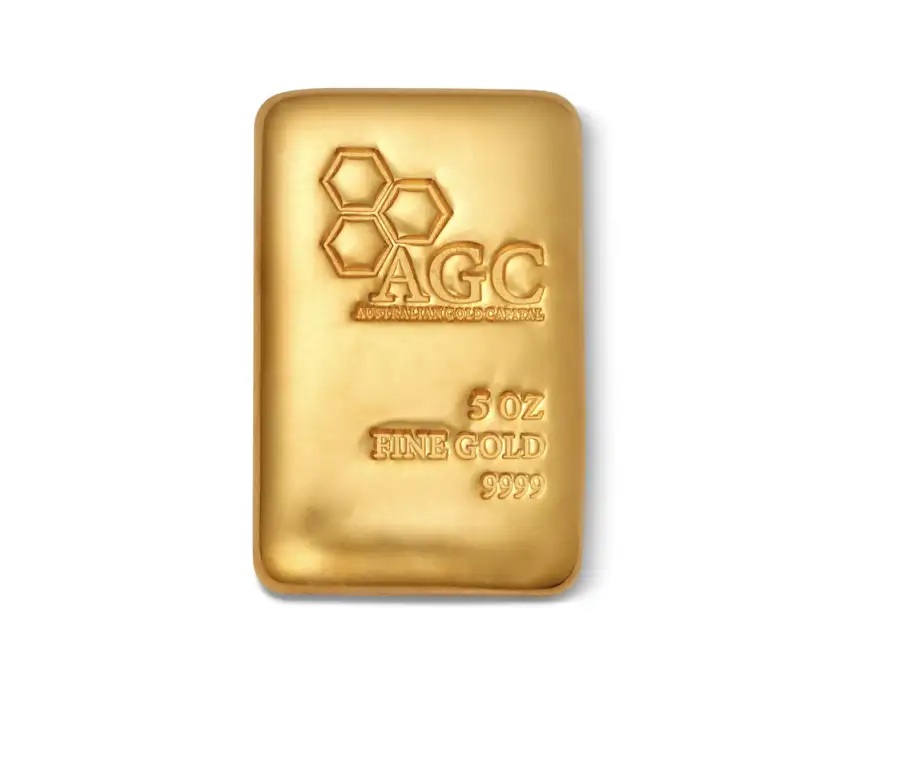 AGC 5oz 9999 Cast Gold Bullion Bar