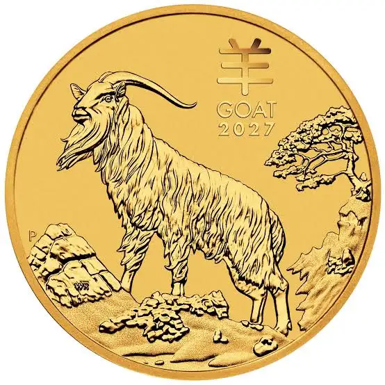 1oz Gold Perth Mint 2027 Lunar Goat Coin 9999