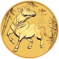 Gold & Silver Coins 1/20 ozt Perth Mint Lunar Ox 9999 Gold Bullion Coin
