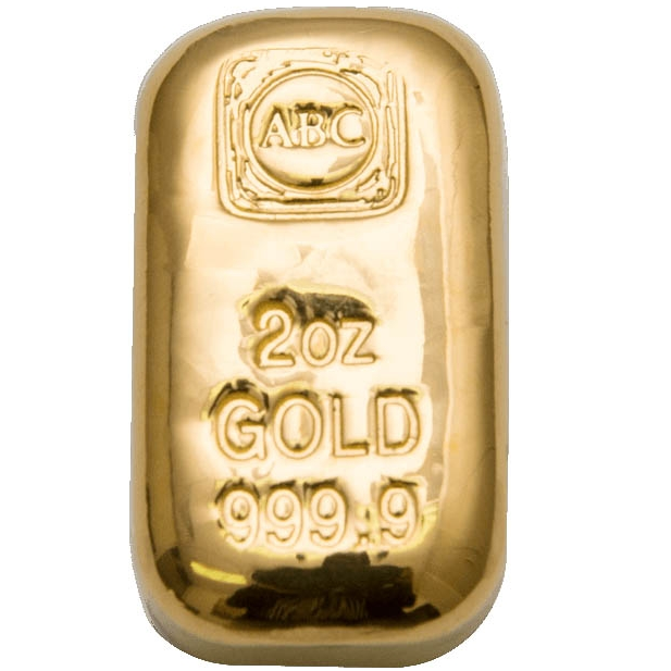 Gold Bullion Bars 2oz ABC Cast Gold Bar 9999 Purity