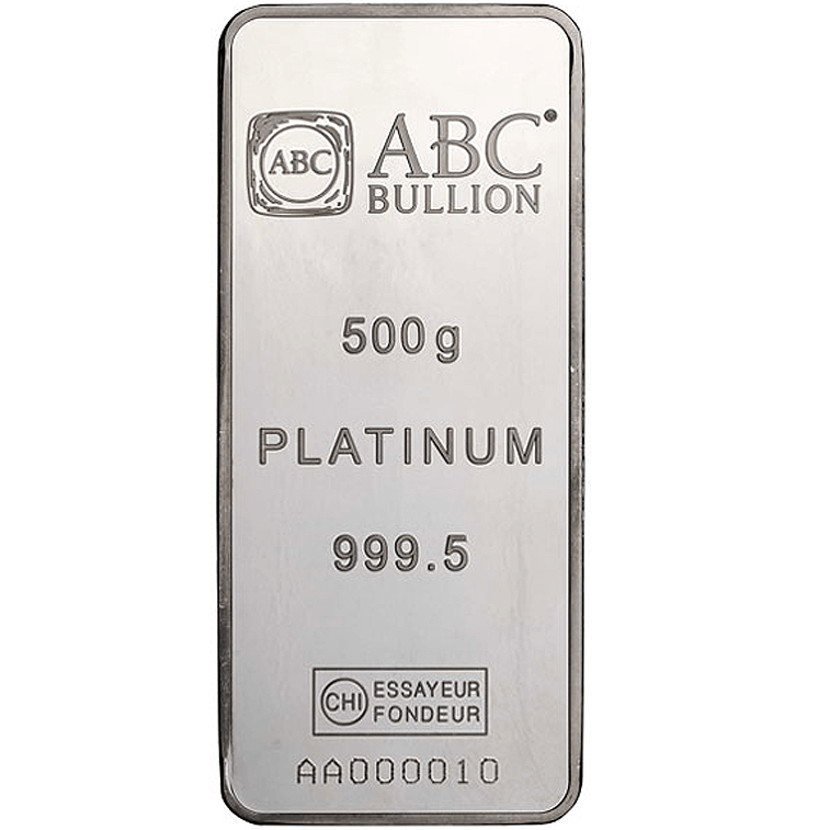 Platinum & Palladium 500g ABC Platinum 9995 Minted Tablet
