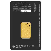  10 Gram Perth Mint Kangaroo Gold Minted Bar