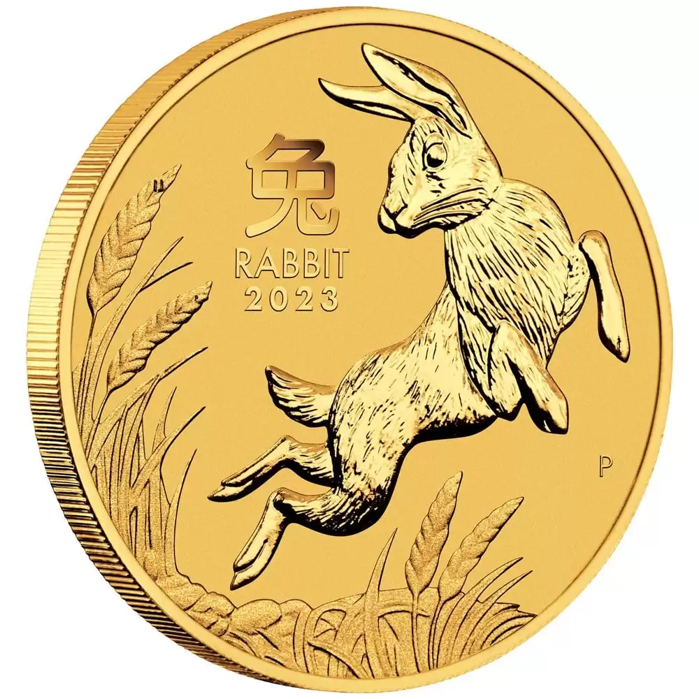 1/2oz Gold 2023 Perth Mint Lunar Rabbit 9999 Bullion Coin